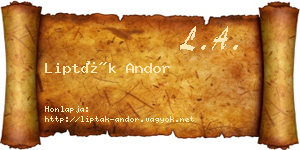 Lipták Andor névjegykártya