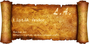 Lipták Andor névjegykártya