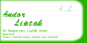 andor liptak business card